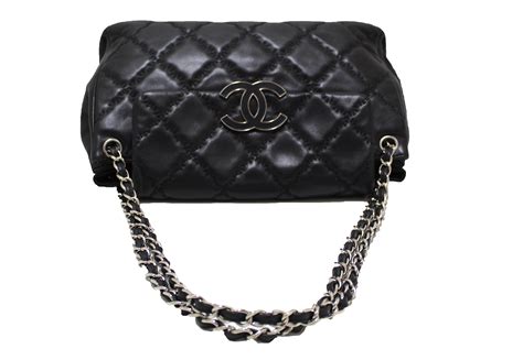 chanel calfskin double stitch large hamptons flap bag black|Chanel mini flap bags.